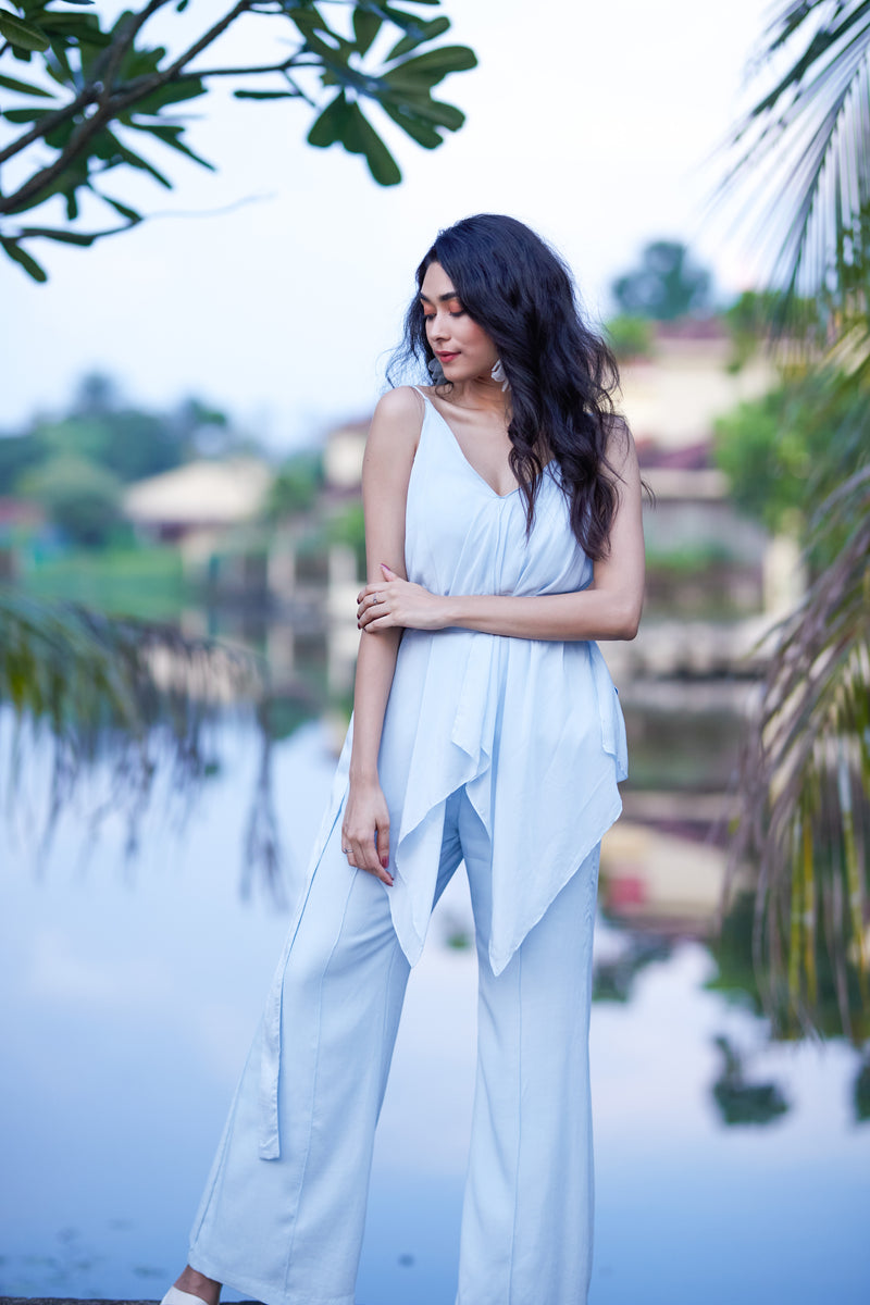 Corset crop top and ruched skirt set